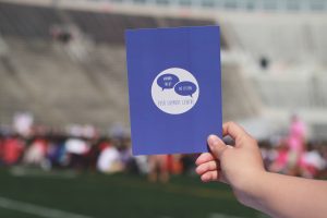 McGill Peer Support Centre pamphlet held by hand